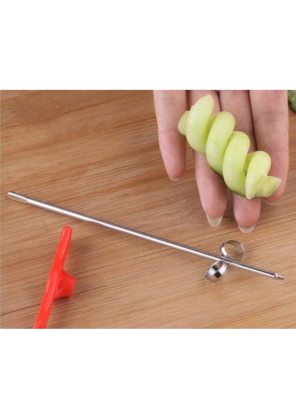Paslanmaz Çelik Tarzı 1 Adet Manuel Spiral Vida Dilimleme Plast + Çelik Tel Döndür Patates Havuç Salatalık Sebze Spiral Bıçak Oyma Aracı (Yurt Dışından) fiyatları