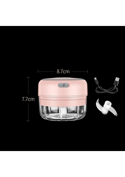 Pembe 100ML Tarzı Sarımsak Ezici USB Triturador Eletrico ml Kıyma Soğan Doğrayıcıchili Kıyma Makinesi Gıda Kırıcı Doğrayıcı Mutfak Aksesuarları (Yurt Dışından)
