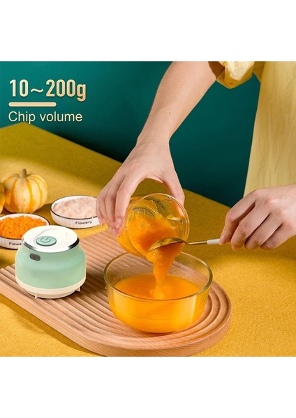 250ML-B-YEŞIL Stil Electric Food Chopper USB Rechargeable Wireless Garlic Chopper With Blade Mini Meat Grinder Tools Portable Kitchen Accessories (Yurt Dışından)