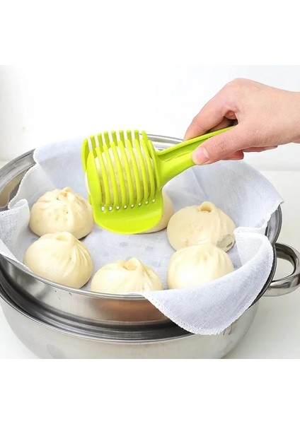 Yeşil Stil El Mutfak Gereçleri Domates Dilimleyici Ekmek Klipsi Meyve ve Sebze Kesme Patates Elma Yaratıcı Gadget Mutfak Aksesuarları U3 (Yurt Dışından) modelleri