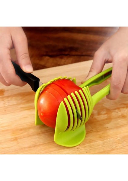 Yeşil Stil El Mutfak Gereçleri Domates Dilimleyici Ekmek Klipsi Meyve ve Sebze Kesme Patates Elma Yaratıcı Gadget Mutfak Aksesuarları U3 (Yurt Dışından) indirimleri