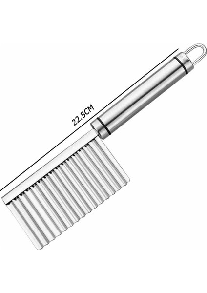 Bir Stil Patates Cipsi Dilimleme Paslanmaz Çelik Hamur Kesici Sebze Meyve Kırışık Dalgalı Dilimleme Bıçağı Patates Kesici Doğrayıcı Fransız Kızartma Makinesi (Yurt Dışından)