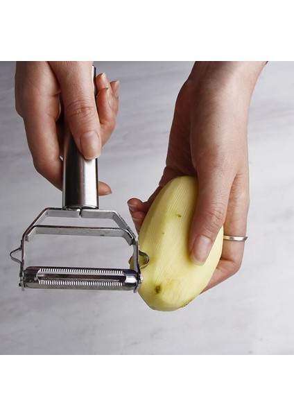 Paslanmaz Çelik Sebze Jülyen Soyucu Çift Taraflı Bıçaklı Sebze Kesici ve Meyve Dilimleyici Çift Bıçaklı Çoklu Mutfak Gereçleri (Yurt Dışından) modelleri