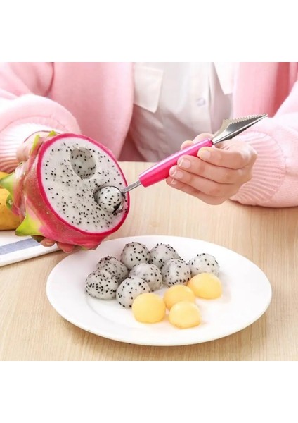 Yeşil Stil 1 Adet Ev Çift Kafa Paslanmaz Çelik Çift Amaçlı Meyve Karpuz Kesme ve Oyma Cihazı Tabağı Kaşık Mutfak Aksesuarları (Yurt Dışından) fırsatları