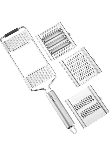 4 Adet Tarzı Parçalayıcı Kesici Paslanmaz Rende Taşınabilir Manuel Sebze Dilimleme Rendesi Sebzeler Için Saplı Çok Amaçlı Mutfak Aleti (Yurt Dışından)