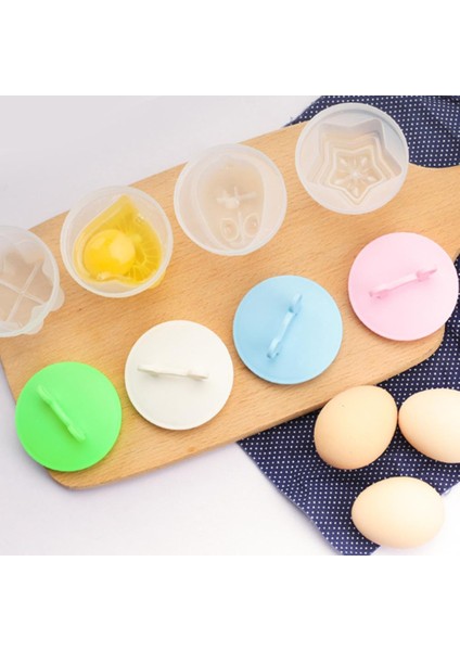 Gök Mavisi Tarzı Set Sevimli Yumurta Kazanı Plastik Yumurta Avcısı Seti Mutfak Yumurta Pişirici Araçları Kapaklı Yumurta Kalıbı Formu Fırçalı Gözleme Makinesi (Yurt Dışından)