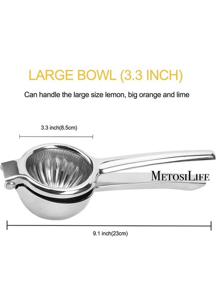 Gümüş Büyük Stil Paslanmaz Çelik Limon Sıkacağı Narenciye Sıkacağı, Üstün Li Ağır Hizmet Zahmetsiz Kireç, Portakal Limonu Narenciye Sıkacağı (Yurt Dışından) modelleri