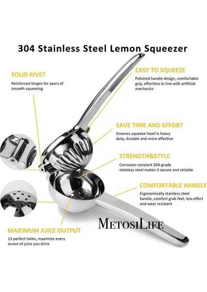 Gümüş Büyük Stil Paslanmaz Çelik Limon Sıkacağı Narenciye Sıkacağı, Üstün Li Ağır Hizmet Zahmetsiz Kireç, Portakal Limonu Narenciye Sıkacağı (Yurt Dışından) indirimleri