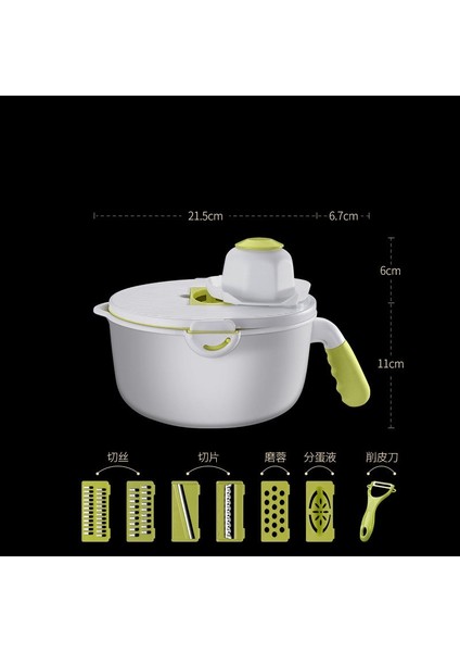 Yeşil Stil 9 Bir Sebze Kesici, Yıkama Havzası ile Ev Patates Parçalayıcı Turp Dilimleme Paslanmaz Çelik Parçalayıcı Rende (Yurt Dışından)