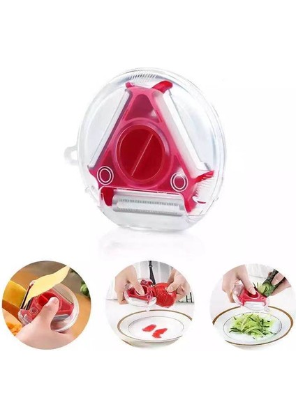 1 Adet Renk Random Stili Rotatable 3 In 1 Kitchen Gadget Potato Cucumber Peeler Shredder Slicer Vegetable Fruit Chopper Grater Cutter Cocina Accessories (Yurt Dışından) fiyatları