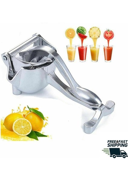 Gümüş Tarzı Manuel Meyve Suyu Sıkacağı Alüminyum Alaşımlı El Basınçlı Sıkacağı Ağır Hizmet Tipi Limon Portakal Suyu Ayrılabilir Sıkacağı #10 (Yurt Dışından)