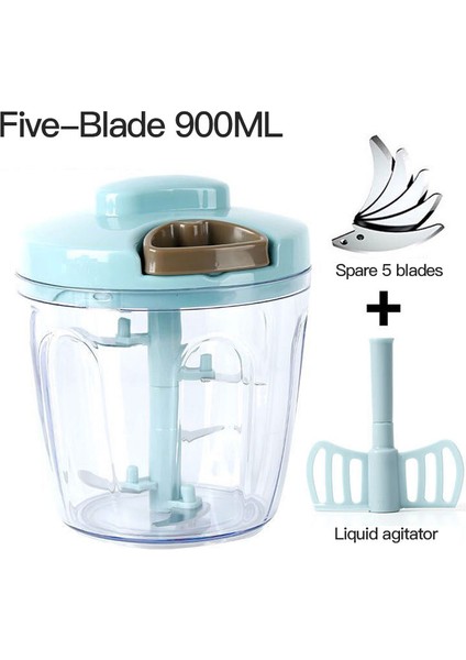 900ML Stili 500MLML Mutfak Manuel Et Dilimleyici El-Güç Gıda Doğrayıcı Kıyma Karıştırıcı Blender Eti Doğramak Için Meyve Sebze Kuruyemiş Öğütücüler (Yurt Dışından)