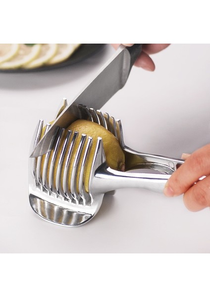 Yeşil Stil Mutfak Gadget Domates Patates Meyve Dilimleme Limon Kesici Öğütücüler Meyve Kesme Tutucu Pişirme Gereçleri Mutfak Aksesuarları (Yurt Dışından) fiyatları