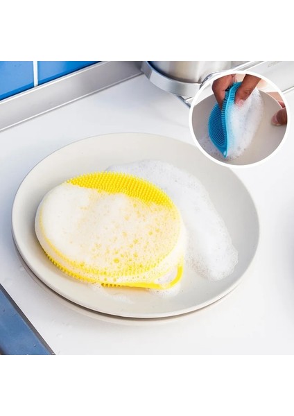 Küçük 1pc Tarzı Mutfak Aksesuarları Silikon Bulaşık Mutfak Çok Fonksiyonlu Ped Silikon Meyve Sebze Sünger Temizleyici Yıkama Mutfak Eşyaları Araçları (Yurt Dışından) indirimleri