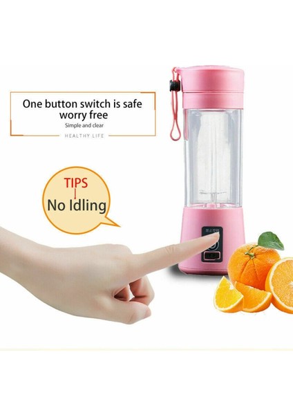Mavi Stil Taşınabilir Blender USB Elektrikli Meyve Sıkacağı Makinesi El Smoothie Maker Mini Mutfak Robotu Kişisel Suyu Blender Fincan (Yurt Dışından)
