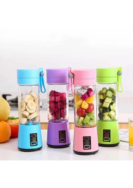 Mavi Stil Taşınabilir Blender USB Elektrikli Meyve Sıkacağı Makinesi El Smoothie Maker Mini Mutfak Robotu Kişisel Suyu Blender Fincan (Yurt Dışından)