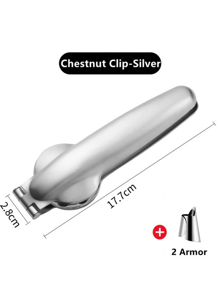 Açık Gri Tarzı Paslanmaz Çelik 2 1 Kestane Klip Ceviz Pense Somun Açacağı Kesici Fındıkkıran Metal Sheller Mutfak Aletleri Kestane Makinesi (Yurt Dışından)