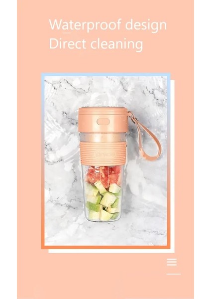 Pembe Stil 300ML Taşınabilir Meyve Sıkacağı Elektrikli USB Şarj Edilebilir Smoothie Makinesi Mikser Mini Meyve Suyu Fincan Makinesi Hızlı Karıştırıcılar Mutfak Robotu (Yurt Dışından)