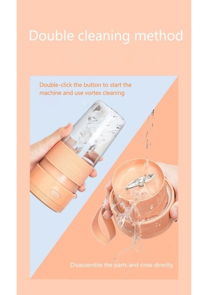 Pembe Stil 300ML Taşınabilir Meyve Sıkacağı Elektrikli USB Şarj Edilebilir Smoothie Makinesi Mikser Mini Meyve Suyu Fincan Makinesi Hızlı Karıştırıcılar Mutfak Robotu (Yurt Dışından)
