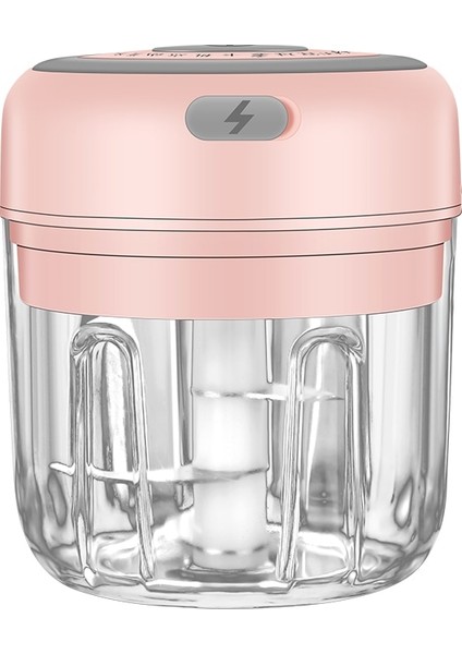 250ML Pembe Stil Usbşarj Edilebilir Elektrikli Knoflook Kırıcı Ezici Sarımsak Sıkacağı Sebze Biber Eti Sağlam Mini Kırıcı Doğrayıcı Mutfak Aleti (Yurt Dışından)
