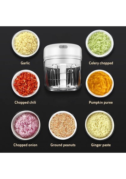 250ML Pembe Stil Usbşarj Edilebilir Elektrikli Knoflook Kırıcı Ezici Sarımsak Sıkacağı Sebze Biber Eti Sağlam Mini Kırıcı Doğrayıcı Mutfak Aleti (Yurt Dışından) fırsatları