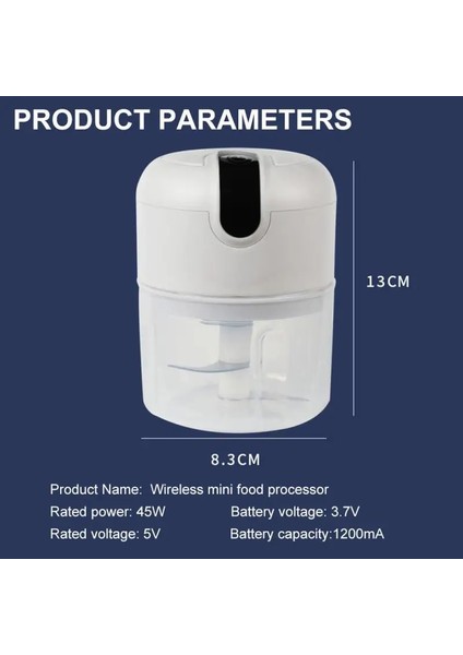 Beyaz Stil 250ML Mini USB Kablosuz Elektrikli Sarımsak Ezici Sebze Biber Kıyma Makinesi Gıda Doğrayıcı Mutfak Gereçleri Meyve ve Sebze Araçları (Yurt Dışından) indirimleri