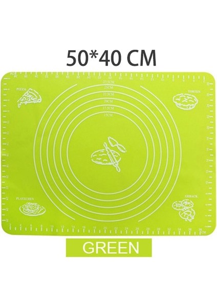 50X40-GREEN Style Mutfak Aksesuarları Silikon Pişirme Paspasları Levha Pizza Hamuru Yapışmaz Yapışkan Tutucu Pasta Pişirme Araçları Gereçler Alet (Yurt Dışından)