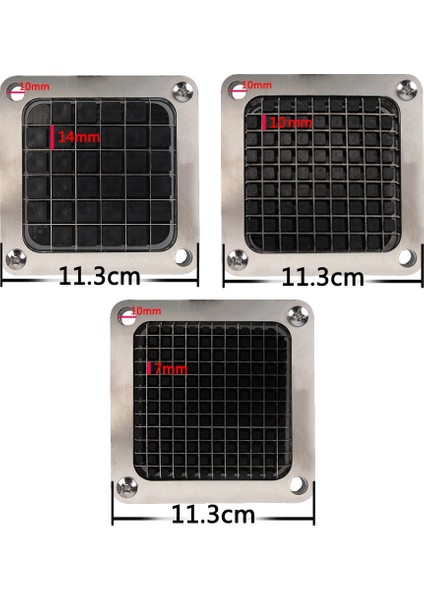 14 mm Tarzı 3 Bıçaklı Paslanmaz Çelik Cips Kesici Parçaları Patates Kızartması Kesici Boyutu Kızartma Makinesi Aksesuarları Patates Kızartması Patates Cipsi Kesiciler (Yurt Dışından) fiyatları