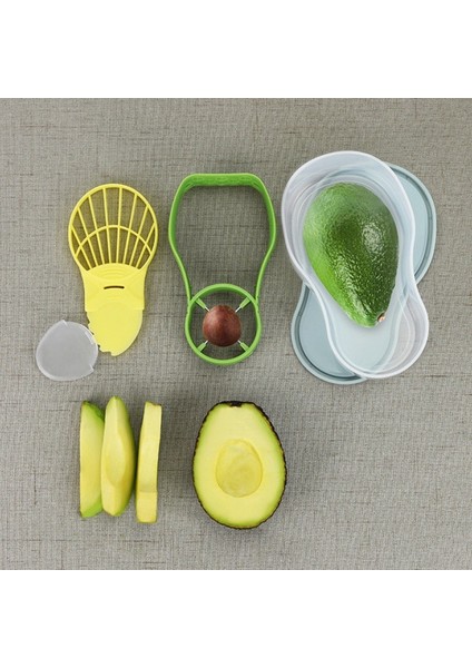 Beyaz Stil Avokado Kaleci Saklama Kabı Avokado Aracı Avokado Dilimleme Shea Tart Yağı Soyucu Ayırıcı Mutfak Sebze Araçları (Yurt Dışından)