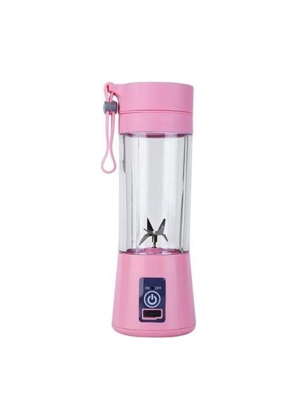 Pembe Tarzı 4 Bıçak Taşınabilir Blender USB Mikser Elektrikli Meyve Sıkacağı Makinesi Smoothie Blender Mini Mutfak Robotu Kişisel Limon Sıkacağı Portakal Sıkacağı (Yurt Dışından)