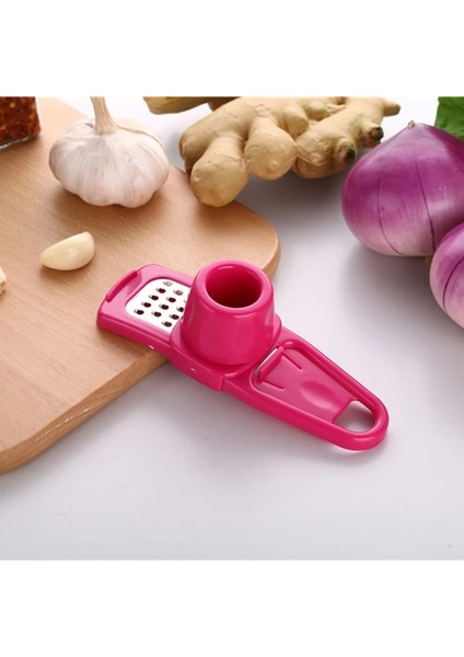 Gül Kırmızı Tarzı Çok Işlevli Sarımsak Pres Öğütme Rende Ezme Aleti Baskı Ayağı Sarımsak Öğütme Dilimleme Doğrayıcı Mutfak Aleti Cocina Accesorios (Yurt Dışından)