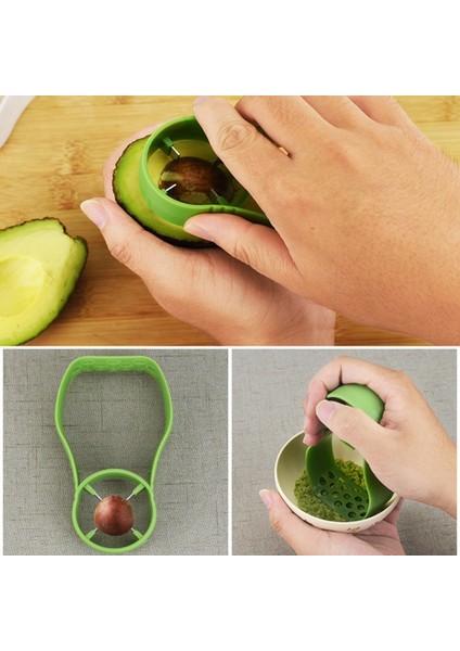 Beyaz Stil Avokado Kaleci Saklama Kabı Avokado Aracı Avokado Dilimleme Shea Tart Yağı Soyucu Ayırıcı Mutfak Sebze Araçları (Yurt Dışından)