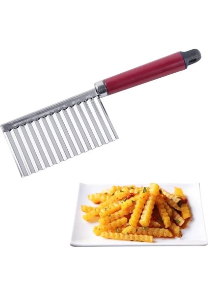 Siyah Tutamaç Stili Patates Kızartması Kesici Sebze Aletler Ev Aletleri Manuel Mutfak Aksesuarları Bağlantı Parçaları Şeyler Mutfak Eşyaları Dilimleyici Mallar Bıçağı (Yurt Dışından) fırsatları