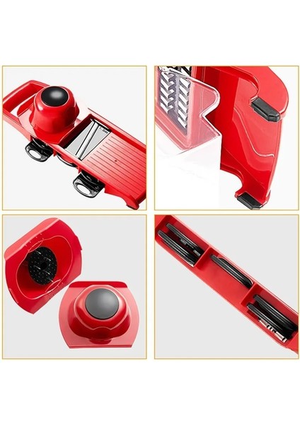 Kutu Stili ile Kırmızı Çelik Bıçak Dilimleme ile Çok Fonksiyonlu Sebze Kesici Patates Soyucu Havuç Peynir Rende Dilimleme Mutfak Aksesuarları Aracı (Yurt Dışından) indirimleri