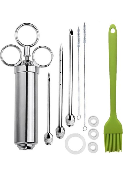 6 Stili Ayarla Grill 2oz Marine Baharat Enjektörü Hindi Et Enjektörleri Paslanmaz Çelik 3 Iğneli Pişirme Şırınga Enjeksiyon (Yurt Dışından)