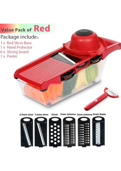 Kutu Stili ile Kırmızı Sebze Dilimleme Kesici Soyucu Havuç Patates Peynir Soğan Rendesi Çelik Bıçak Mutfak Aksesuarları Meyve Pişirme Araçları (Yurt Dışından)