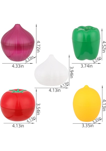 No.1 Tarzı 5 Adetset Taze Saklama Kutusu Depolama Için Set Yeşil Biber Limon Sarımsak Domates Soğan Mutfak Aletleri Buzdolabı Organizatör Kılıfı (Yurt Dışından)