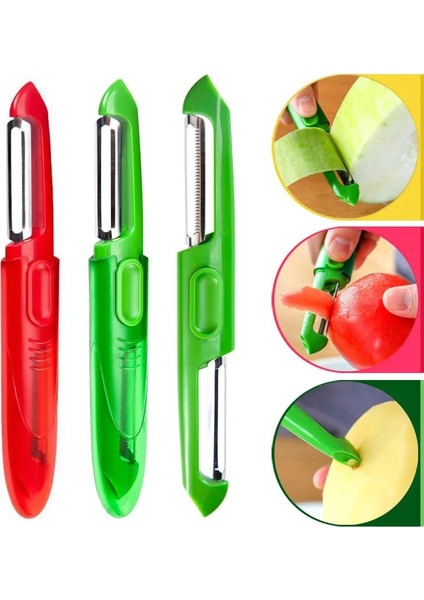 Yeşil Stil 3 1 Salatalık Domates Soyucu Paslanmaz Çelik Bıçak Taşınabilir Çok Fonksiyonlu Meyve Kazıma Kaymaz Meyve Kavun Planya Rendesi (Yurt Dışından) fiyatları