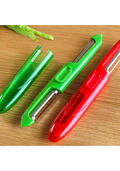 Yeşil Stil 3 1 Salatalık Domates Soyucu Paslanmaz Çelik Bıçak Taşınabilir Çok Fonksiyonlu Meyve Kazıma Kaymaz Meyve Kavun Planya Rendesi (Yurt Dışından) indirimleri