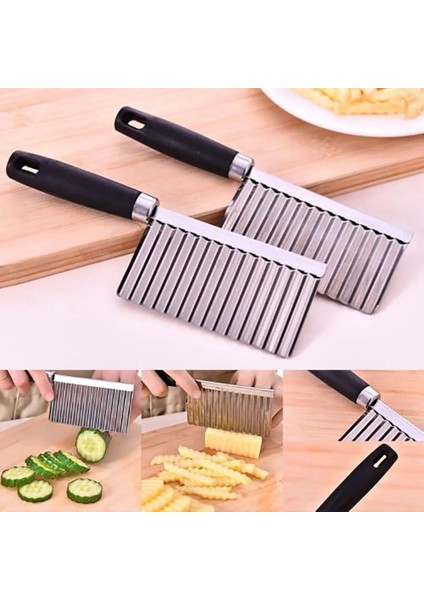 Bir Stil Paslanmaz Çelik Sebze Patates Dilimleme Kesici Doğrayıcı Cips Yapma Aracı Patates Kızartması Kesme Aracı Mutfak Aksesuarı # (Yurt Dışından) indirimleri