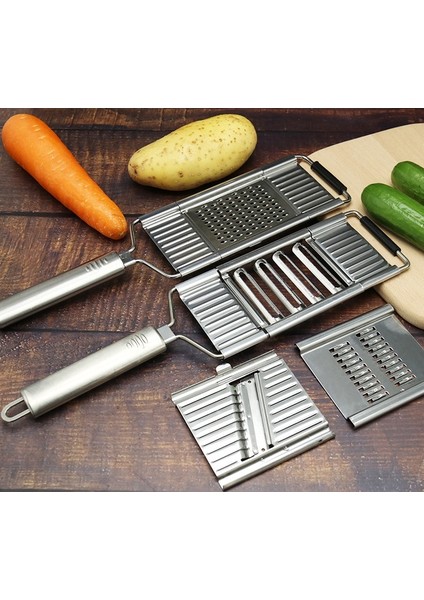 3 Parçalı Set Stili 3-In-1 Multi-Purpose Vegetable Slicer Stainless Steel Fruit Potato Peeler Grater Shredders Food Chopper Cutter Kitchen Tools (Yurt Dışından) modelleri