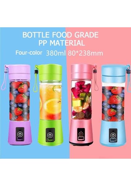 Yeşil Stil Portable Blender Juicer Machine Mixer Electric Mini USB Food Processor Juicer Smoothie Blender Cup Juice Maker Blender Bottle (Yurt Dışından)