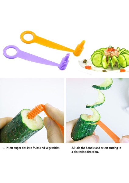 1 Adet Rastgele Renk Stili Otato Spiral Kesici Salatalık Dilimleme Mutfak Aksesuarları Sebze Spiralizer Spiral Patates Kesici Dilimleme Mutfak Aletleri (Yurt Dışından) fırsatları