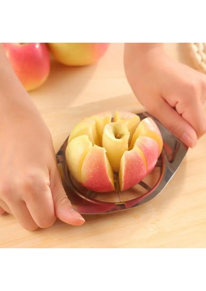 Bir Stil Çelik Meyve Elma Dilimleme Kesici Armut Çekirdeği Sökücü Kesici Mutfak Aletleri Elma Tartları Meyve Bölücü Alet Rahat Saplı Dilimleyiciler (Yurt Dışından) indirimleri