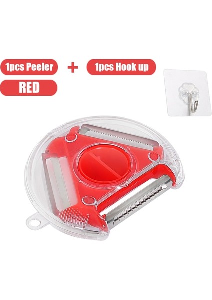 Kırmızı Stil Magic Trio Soyucu Set Dilimleme Paslanmaz Çelik Soyucu Parçalayıcı Jülyen Kesici Çoklu Soyma Bıçağı Zesters Rende Mutfak Aleti (Yurt Dışından)