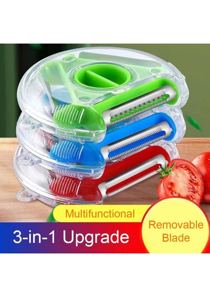 Rastgele Renk X3 Stili Abq Soyma Bıçağı Çok Fonksiyonlu Üçü Bir Arada Mutfak Meyve Soyma Bıçağı Mutfak Artefaktı Sebze Meyve Soyucu Mutfak Aletleri (Yurt Dışından)