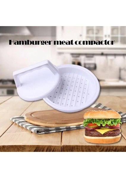 Beyaz Stil Hamburger Presi Gıda Sınıfı Plastik Hamburger Et Sığır Izgara Burger Presi Patty Maker Kalıp Kalıp Mutfak Aracı Yuvarlak Şekil (Yurt Dışından) fırsatları