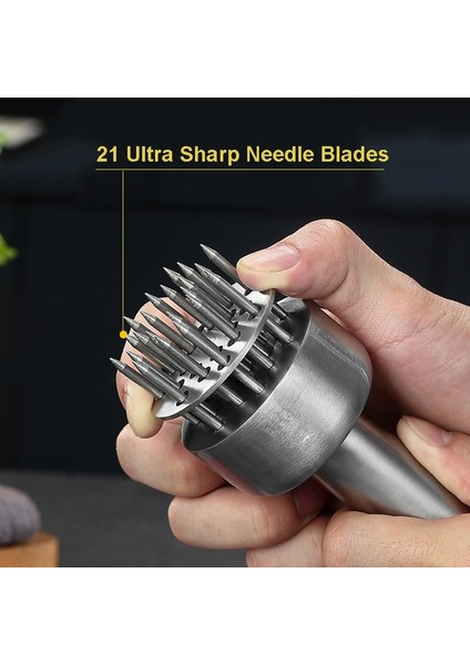 Sb Tarzı 304 Paslanmaz Çelik Et Yumuşatıcı, Biftek, Sığır Eti Için Dayanıklı 21 Ultra Keskin Iğne Bıçağı Tender - Mutfak Pişirme Aletleri (Yurt Dışından) fiyatları