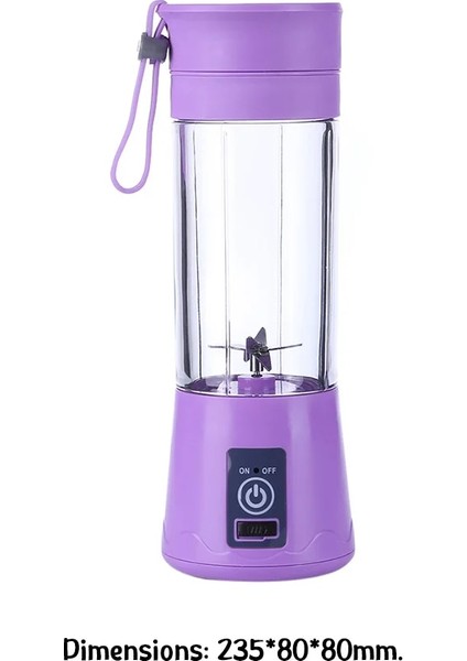 Mor Tarzı Taşınabilir Blender USB Mikser Elektrikli Meyve Sıkacağı Makinesi Smoothie Blender Mini Mutfak Robotu Kişisel Blender Meyve Suyu Karıştırıcıları (Yurt Dışından)