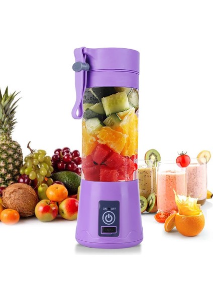 Mor Tarzı Taşınabilir Blender USB Mikser Elektrikli Meyve Sıkacağı Makinesi Smoothie Blender Mini Mutfak Robotu Kişisel Blender Meyve Suyu Karıştırıcıları (Yurt Dışından)